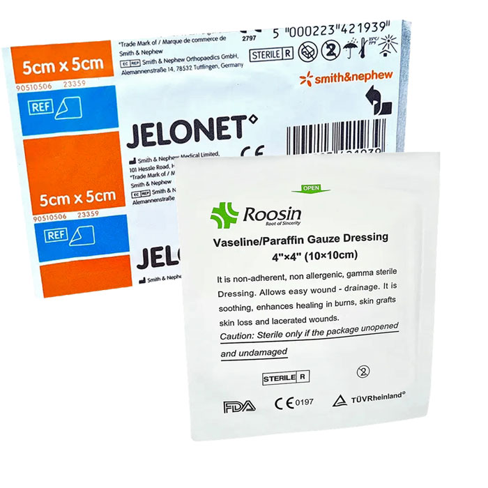 Paraffin gauze dressings