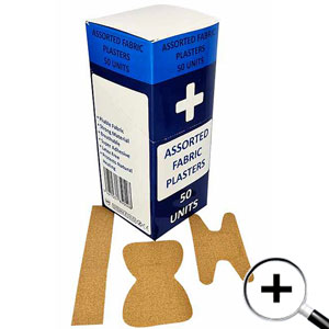 ack of 50 plasters. 25 knuckle and 25 fingertip