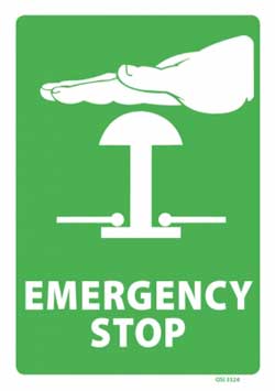 Emergency Stop - PVC sign  