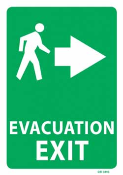 Evacuation Exit Right Arrow - PVC sign  