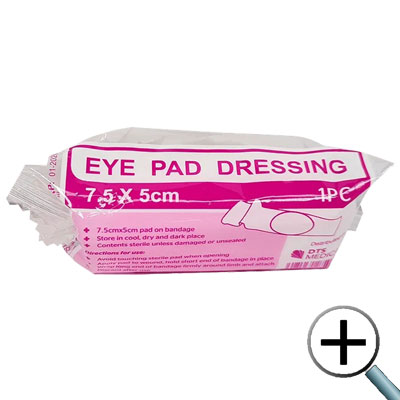 Eye Pad First Aid Wound Dressing pad on bandage