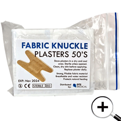 ack of 50 plasters. 25 knuckle and 25 fingertip