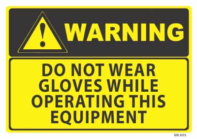 no gloves warning sign