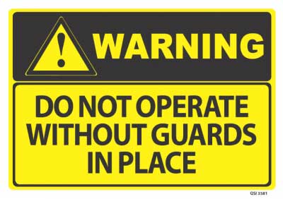 warning safety guard sign